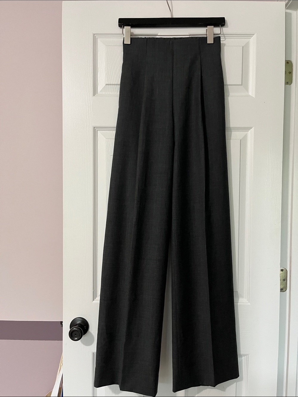 J. Crew Wide Leg Pleated Trousers Gray Suiting Pants High Rise Size 00 NWOT